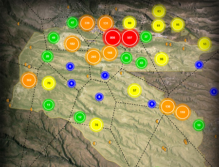 New cluster symbols help display layers with very dense sampling grids (i.e., thousands of locations), also available now.
