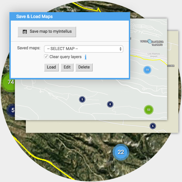 Save maps to your myIntellus account to quickly access them in the future